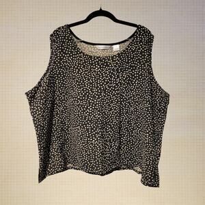 Contemporary Polka Dot Cotton Oversized Sleeveless Tank Top Drapers and Damons